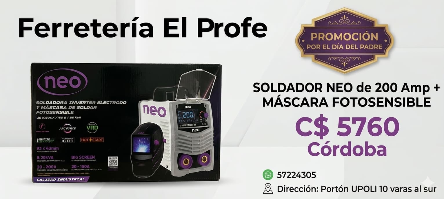 Soldador Inverter NEO Profesional en Estelí